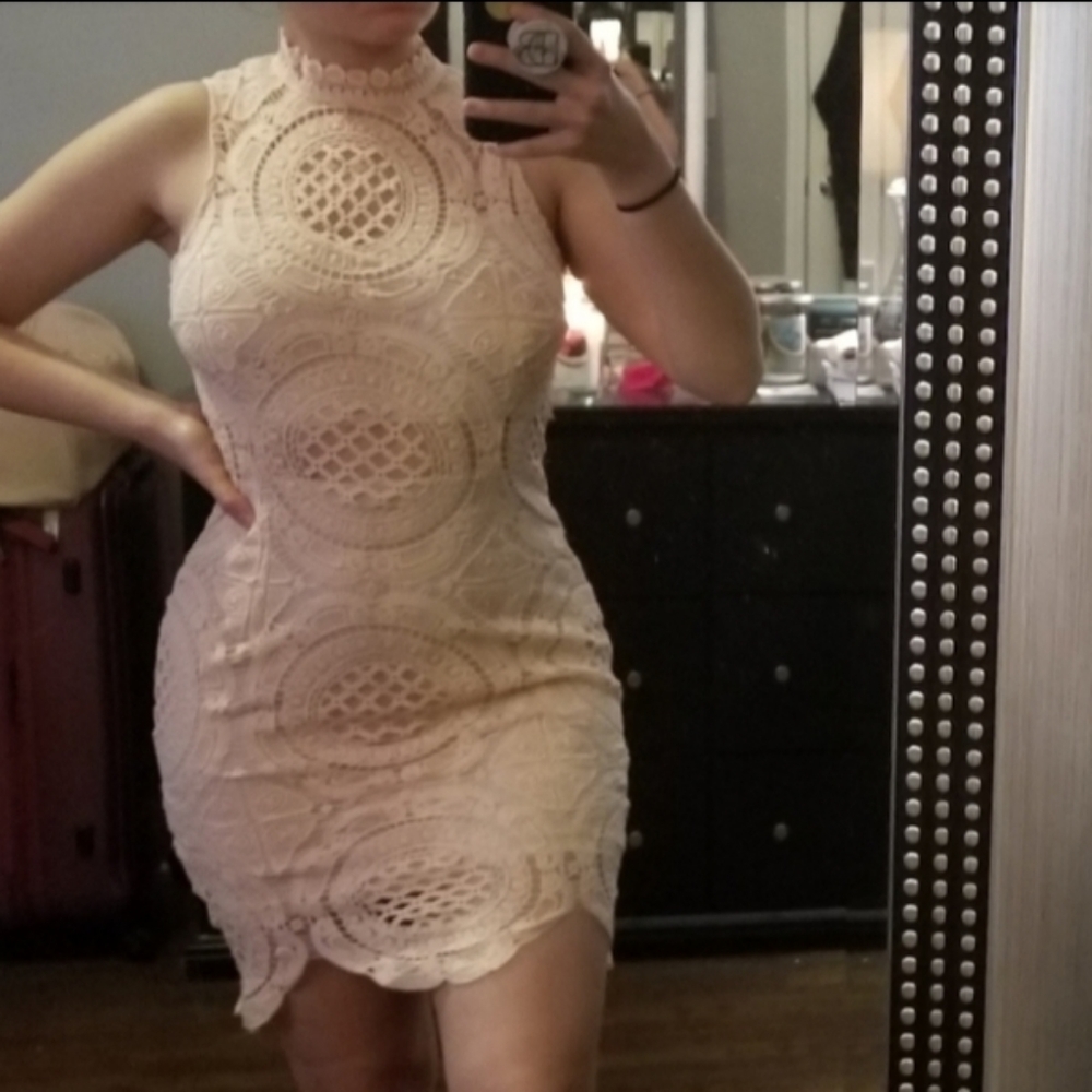 AKIRA BABY PINK MIDI DRESS